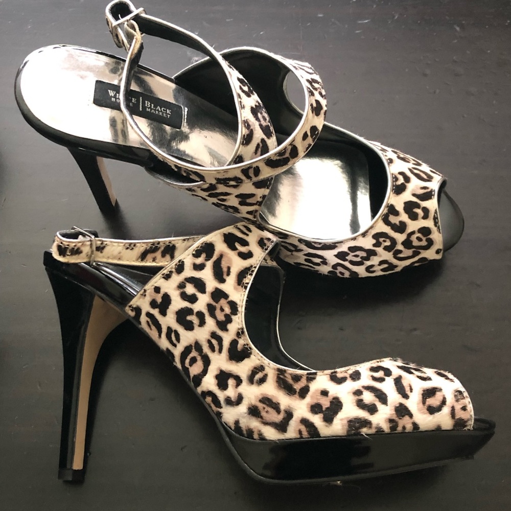 WHBM Animal Print Platform Heel
